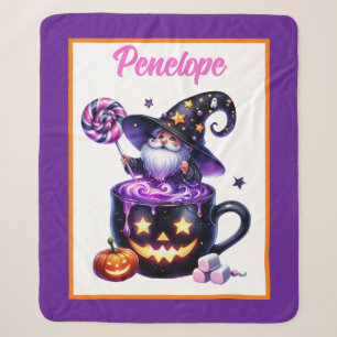 Halloween Wizard Pumpkin Mug Magic Kids Gift Sherpa Blanket