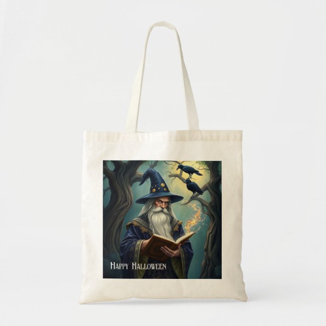 Halloween Wizard Tote Bag (Front)