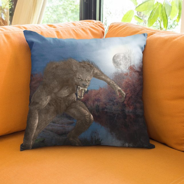 Halloween Wolf Werewolf Full moon Cushion (Creator Uploaded)