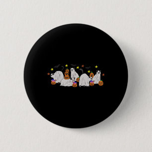 Halloween Women Cat Ghost Embroidery Effect Desig 6 Cm Round Badge