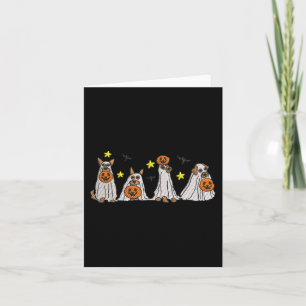 Halloween  Women Ghost Dog Embroidery Effect Desig Card