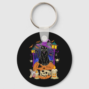 Halloween Women Men Kids Halloween Black Cat Pump Key Ring
