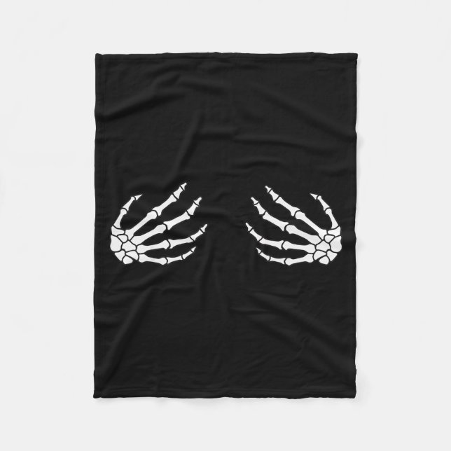 Halloween Women's Skeleton Hand  Fleece Blanket (Front)
