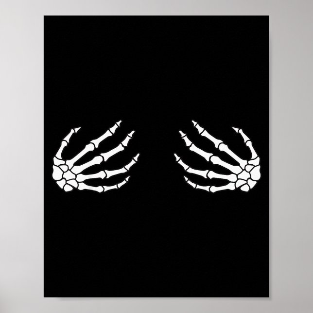 Halloween Women's Skeleton Hand  Poster (Front)