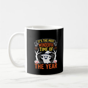Halloween Wonderful Time Ghost and Pumpkin Vintage Coffee Mug