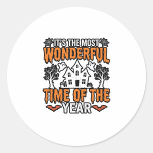 Halloween Wonderful Time Of Year Vintage Shirt Des Classic Round Sticker