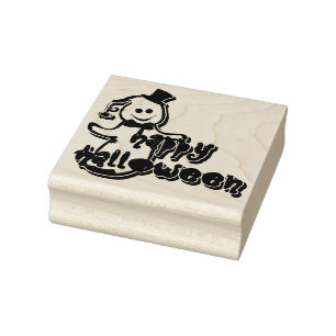 Halloween Wood Art Stamps/Ghost Rubber Stamp
