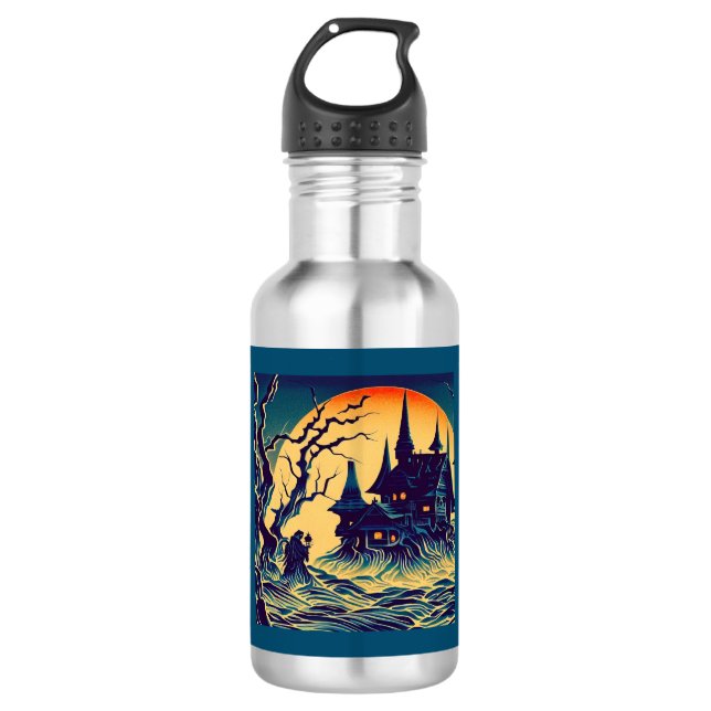 Halloween - Woodcut Style 6 532 Ml Water Bottle (Front)