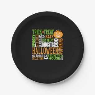 Halloween Word Jumble Colourful Cute Spider Pumpki Paper Plate