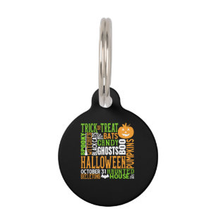 Halloween Word Jumble Colourful Cute Spider Pumpki Pet Tag