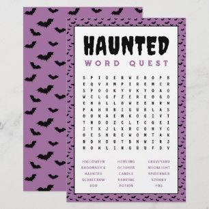 Halloween Word Search Game Haunted Word Games Stationery