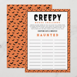 Halloween Words Challenge Game Word Games