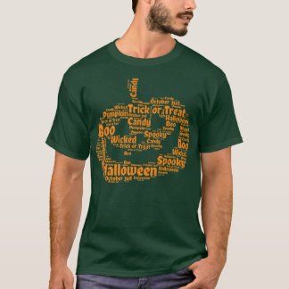 Halloween Words Jack O Lantern Pumpkin T-Shirt