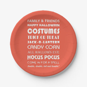 HALLOWEEN WORDS PAPER PLATE