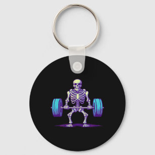 Halloween Workout Costume Funny Deadlift Skeleton  Key Ring