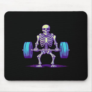 Halloween Workout Costume Funny Deadlift Skeleton  Mouse Pad