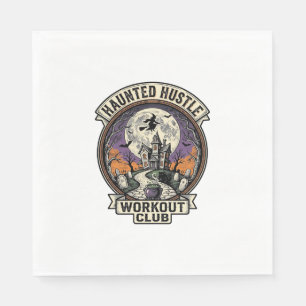 Halloween Workout Shirt Haunted Hustle Engraving A Napkin