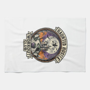 Halloween Workout Shirt Haunted Hustle Engraving A Tea Towel