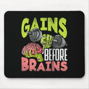 Halloween Workout Zombie Weightlifting Gains Befor Mouse Pad
