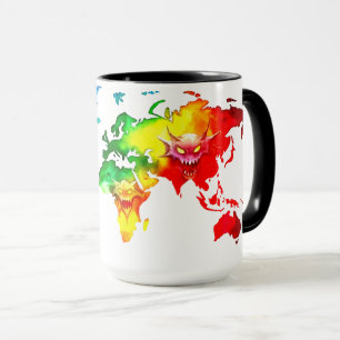 Halloween World Map Mug