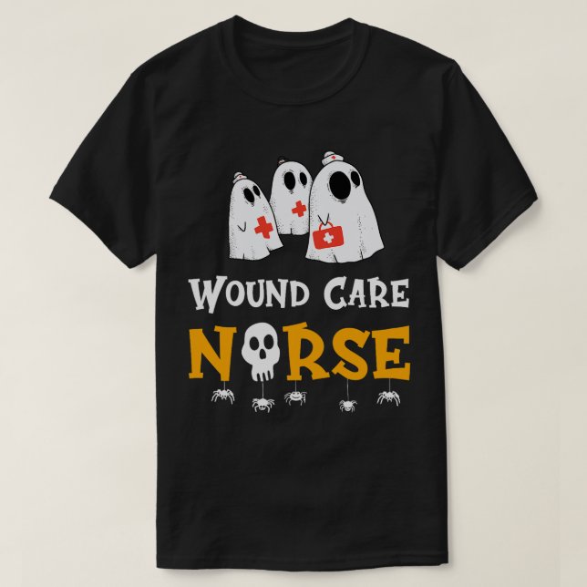 Halloween Wound Care Nurse Costume Funny RN Nursin T-Shirt (Design Front)