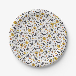 Halloween Wrapping Paper Plate