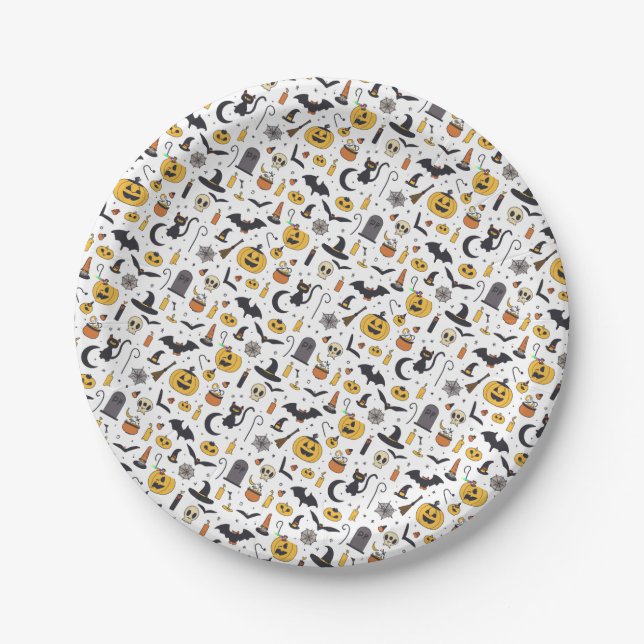 Halloween Wrapping Paper Plate (Front)