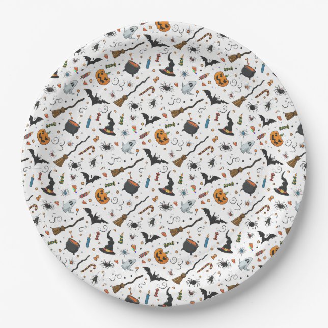Halloween Wrapping Paper Plate (Front)