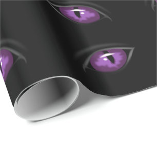 Halloween Wrapping Paper, Purple Eyes Paper