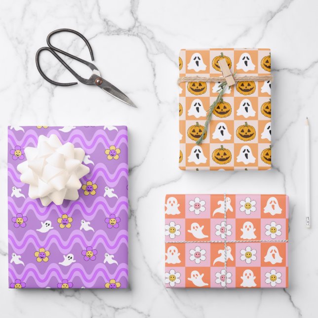 Halloween Wrapping Paper Sheets Set of 3 (Front)