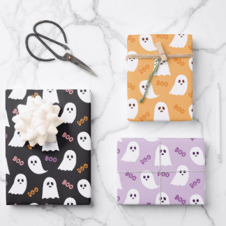 Halloween Wrapping Paper Sheets Set of 3