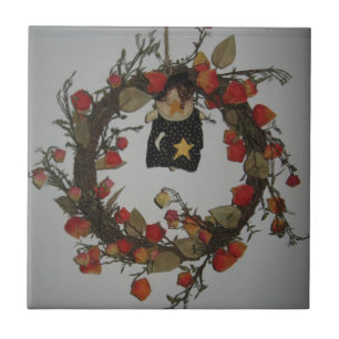 Halloween Wreathe Ceramic Tile
