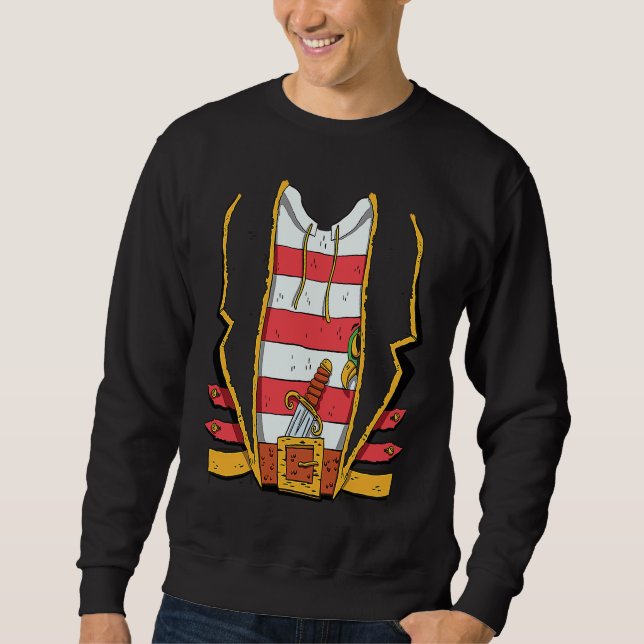 Halloween Xmas Lazy Pirate Costume Sweatshirt (Front)