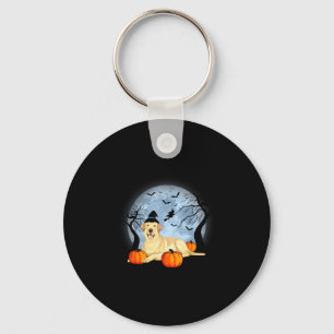 Halloween yellow labrador key ring