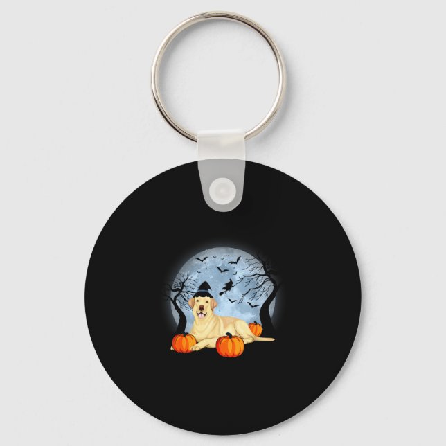 Halloween yellow labrador  key ring (Front)