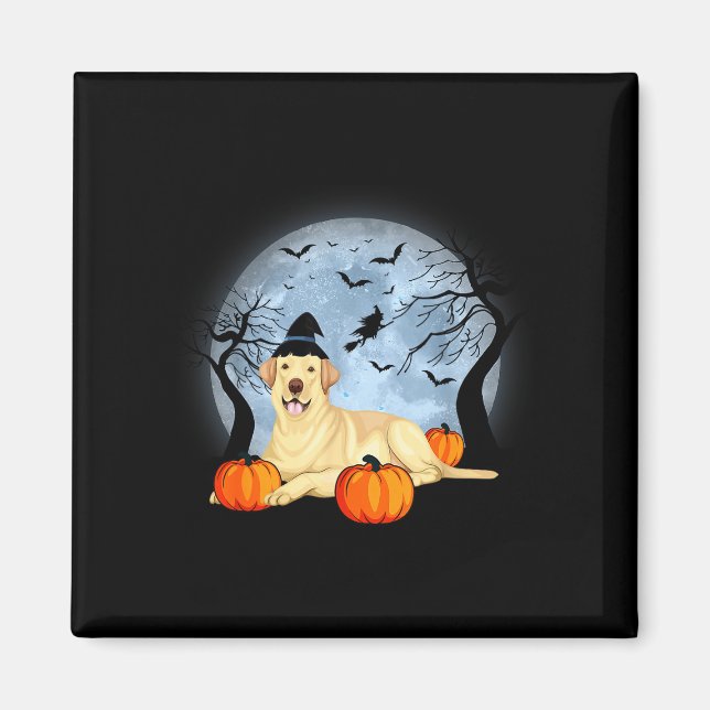 Halloween yellow labrador  magnet (Front)