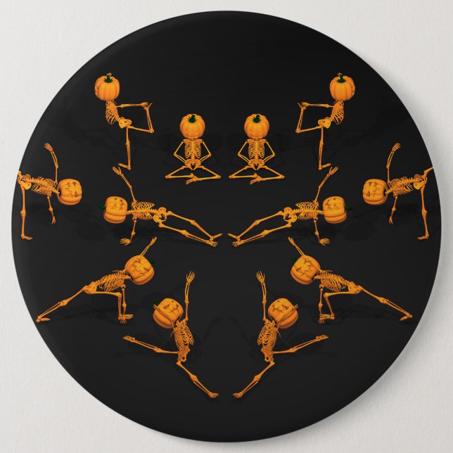 Halloween Yoga Class 6 Cm Round Badge (Front)