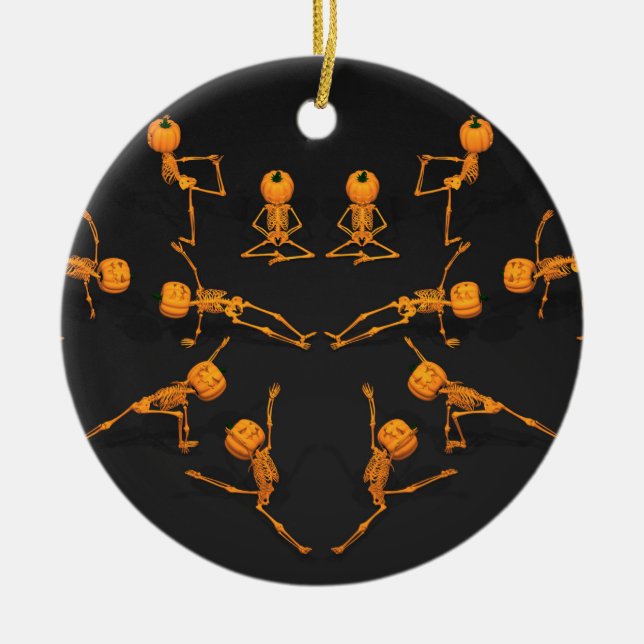 Halloween Yoga Class Ceramic Tree Decoration (Front)