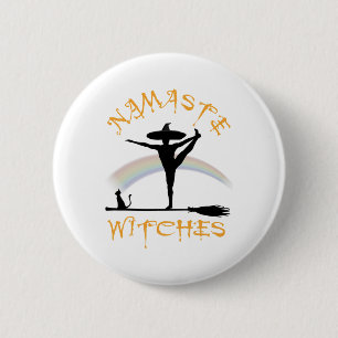 Halloween Yoga Lgbt Pride - Namaste Witches _1 6 Cm Round Badge