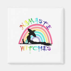 Halloween Yoga Lgbt Pride - Namaste Witches Magnet