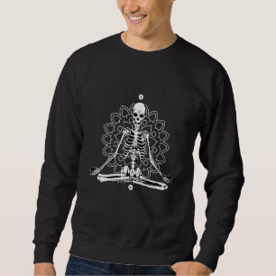 Halloween Yoga Skeleton Chakras Lotus Namaste Sweatshirt