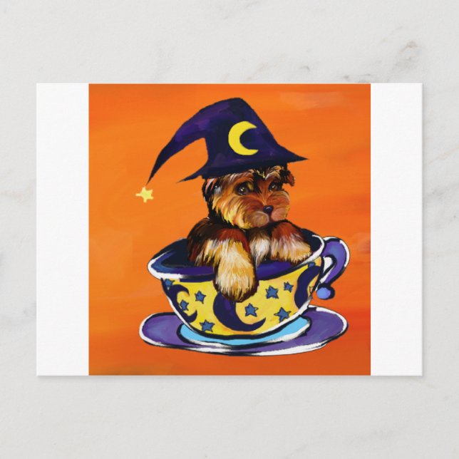 Halloween Yorkie Poo Postcard (Front)
