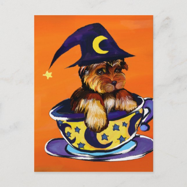 Halloween Yorkie Poo Postcard (Front)