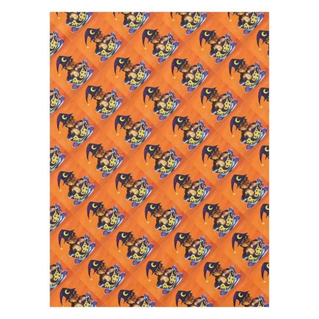 Halloween Yorkie Poo Tablecloth (Front)
