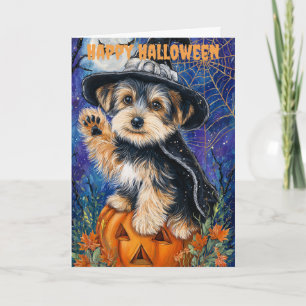 Halloween Yorkshire Terrier Dog Holiday Card