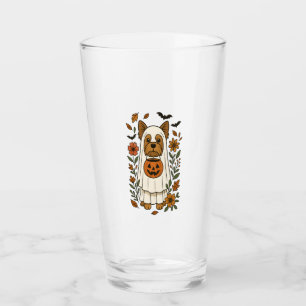 Halloween Yorkshire Terrier Flowers Halloween Glass