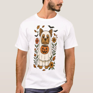 Halloween Yorkshire Terrier Flowers Halloween T-Shirt