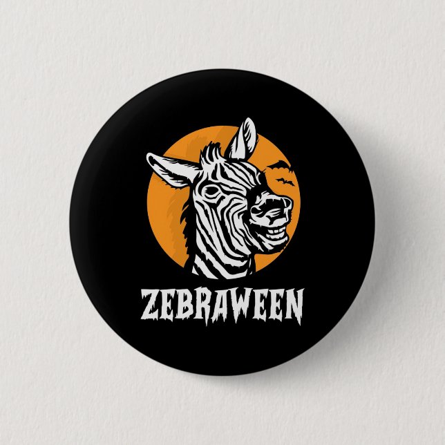 Halloween Zebra 6 Cm Round Badge (Front)