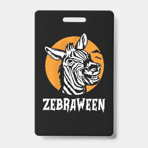 Halloween Zebra ID Badge