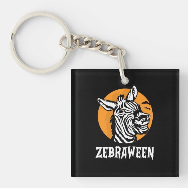 Halloween Zebra Key Ring (Front)